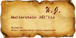 Wallerstein Júlia névjegykártya
